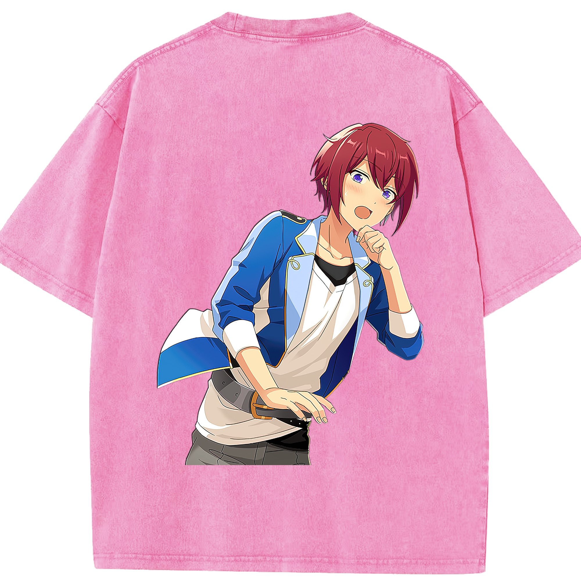 （画像用） あんさんぶるスターズ! Ensemble Stars 綿100% ヴィンテージ風 半袖Tシャツ（背面プリント）